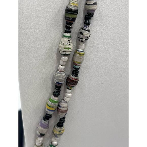 Multicolor Double Strand Paper
Bead Necklace - Picture 4 of 11